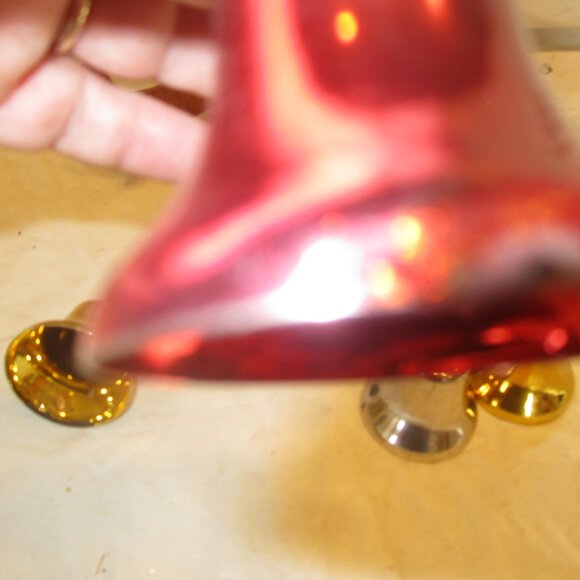 RETRO VTG PLASTIC BELL ORNAMENTS, VARIED COLORS, SET OF 5 - Picture 5 of 7